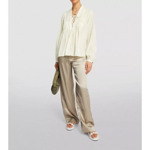 rag & bone Tops - rag & bone Sachi Voluminous Pleated Top Pale Ivory Size Medium Balloon Sleeve